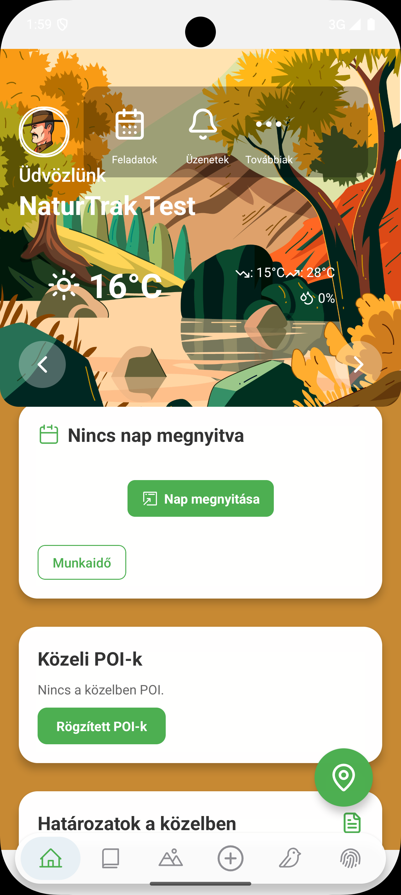 NaturTrak Sentinel Mobile App Dashboard